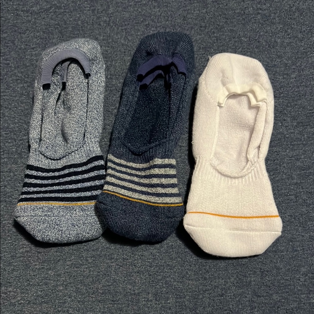 Men's Striped Ankle Socks - Gray, Navy, and Cream